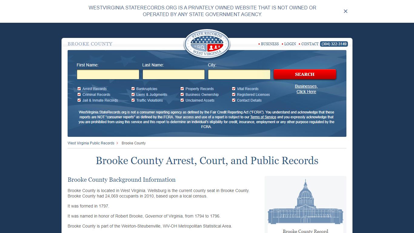 Brooke County Arrest, Court, and Public Records