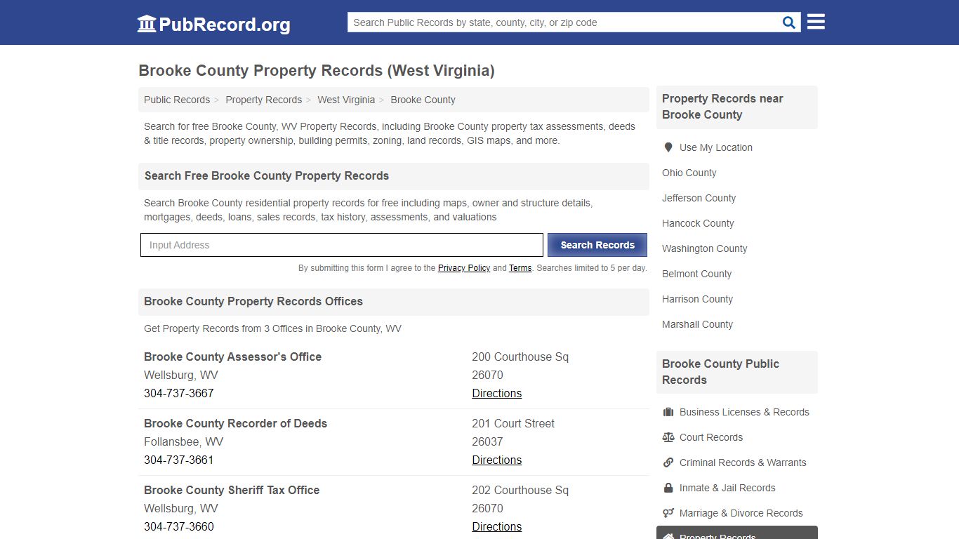 Brooke County Property Records (West Virginia) - Public Record