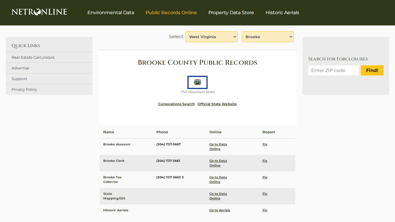 Brooke County Public Records - NETROnline.com