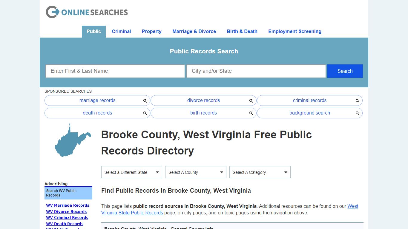 Brooke County, West Virginia Public Records Directory