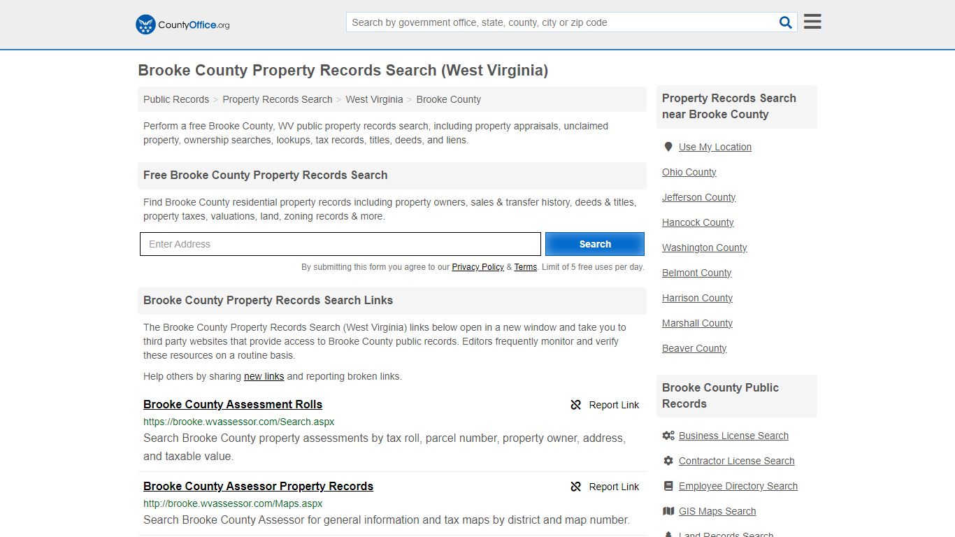 Brooke County Property Records Search (West Virginia) - County Office